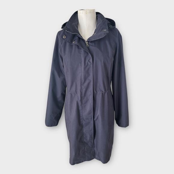 American Airlines by Lands’ End Women’s Hooded Rain Jacket Navy Blue Size S - Picture 1 of 10